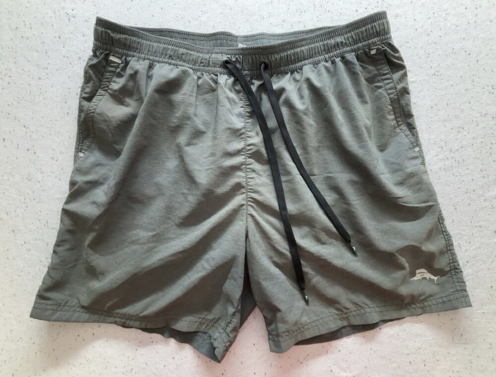 Tommy Bahama IslandActive Men Grey M Swim Trunks Board Shorts Mesh Lined